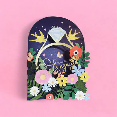 Diecut Ring Engagement Greeting Card