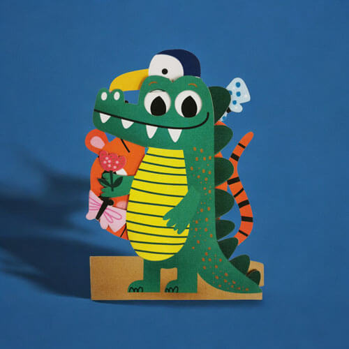 Wobbly Alligator Blank Greeting Card
