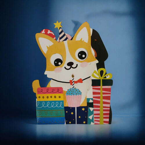 Wobbly Dog Gift Birthday Greeting Card