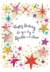Multi Stars Birthday Greeting Card