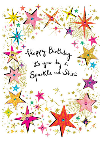 Multi Stars Birthday Greeting Card