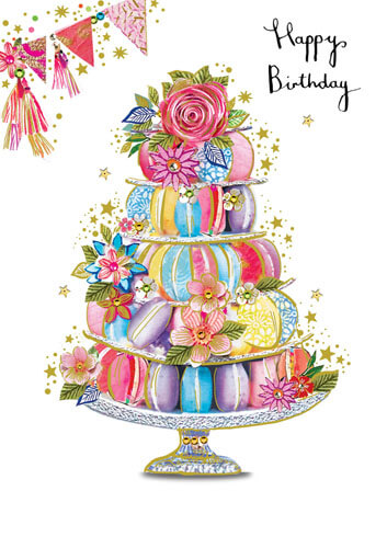Macaron Stack Birthday Greeting Card