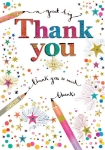 Pencils Stars Thank You Greeting Card