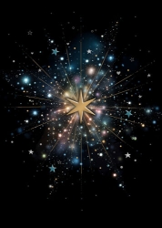 Gold Starburst Blank Greeting Card