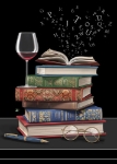 Wine And Books Blank Greeting Card