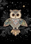 Patterned Owl Blank Greeting Card