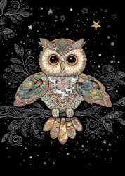 Patterned Owl Blank Greeting Card