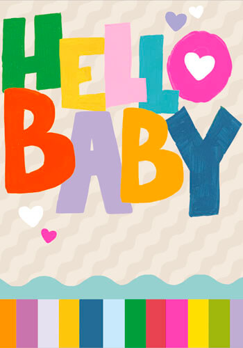 Hello Baby Baby Greeting Card
