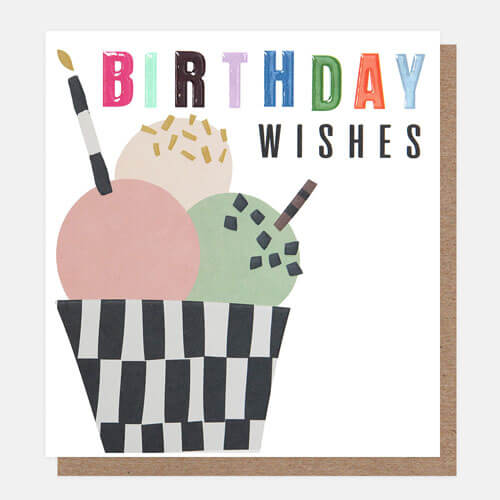 Ice Cream Sundae Birthday Greeting Card
