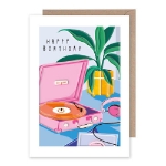 Record Player Birthday Greeting Card