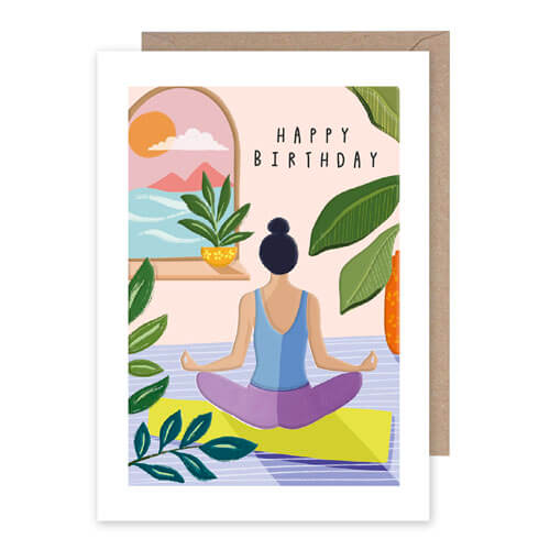 Yoga Birthday Greeting Card