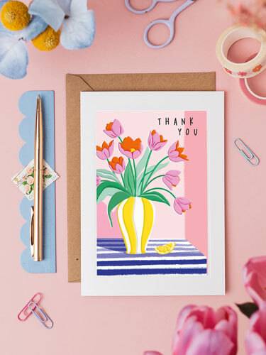 Vase Thank You Greeting Card