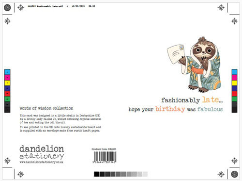 Sloth Belated Birthday Greeting Card