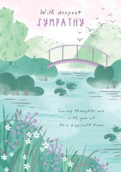 Pond & Bridge Sympathy Greeting Card