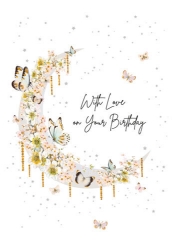 Moon Love Birthday Greeting Card