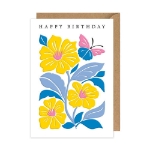 Yellow & Blue Birthday Greeting Card