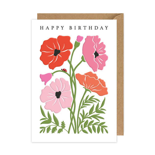 Poppies Birthday Greeting Card