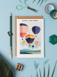 Hot Air Balloon Birthday Greeting Card