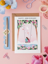 Swing Couple Anniversary Greeting Card