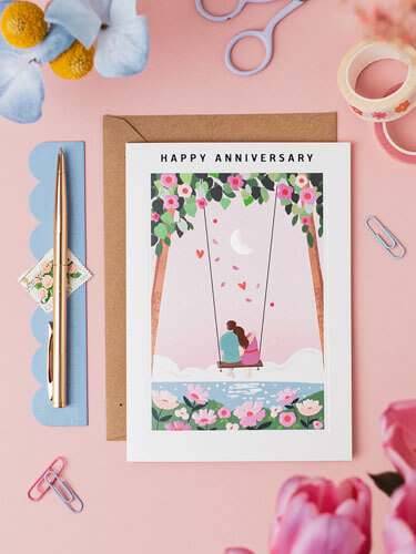 Swing Couple Anniversary Greeting Card