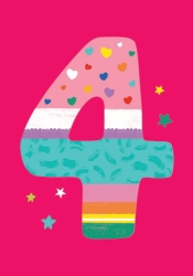 Four Birthday Greeting Card