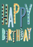 Green Text Birthday Greeting Card