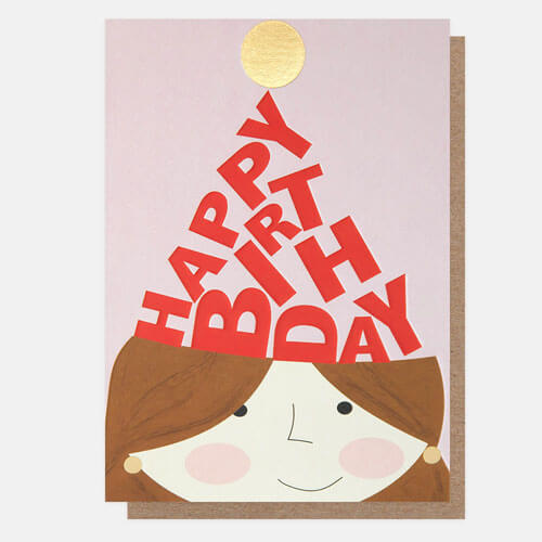 Hat Girl Birthday Greeting Card
