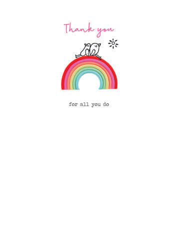 Rainbow Birds Thank You Greeting Card
