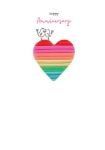 Rainbow Heart Anniversary Greeting Card