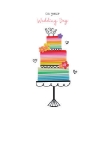 Rainbow Cake Wedding Greeting Card