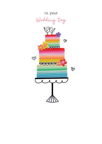 Rainbow Cake Wedding Greeting Card