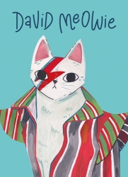 David Meowie Blank Greeting Card