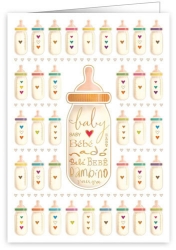 New Baby Bottle Baby Greeting Card