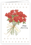 Bouquet Roses Anniversary Greeting Card