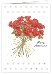 Bouquet Roses Anniversary Greeting Card