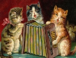 Singing Kittens Blank Greeting Card