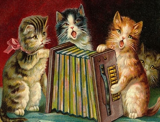 Singing Kittens Blank Greeting Card