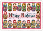 Russian Dolls Birthday Postcard