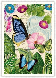 Butterfly Flowers Blank Postcard