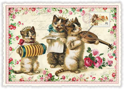 Kittens Music Blank Postcard