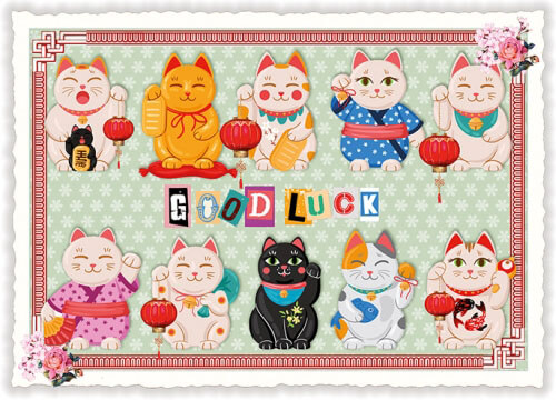 Lucky Cat Good Luck Postcard