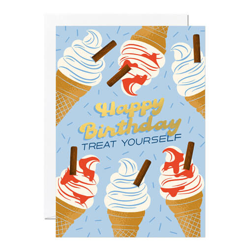 Ice Cream Cone Birthday Greeting Card