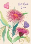 Pink Flowers Get Well Greeting Card