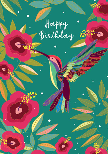 Hummingbird Birthday Greeting Card