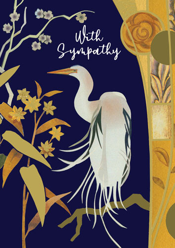 Blue Heron Sympathy Greeting Card