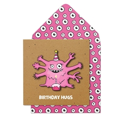 Monster Hugs Birthday Card 