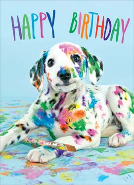 Painted Dog Birthday Card 