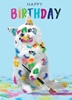 Painted Cat Birthday Card 