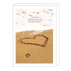 Paw and Heart Pet Sympathy Card 