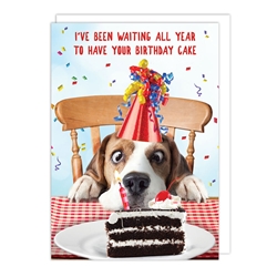 Puppy Cake Birthday Card 